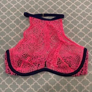 Victoria’s Secret Very Sexy Crochet Lace Unlined High Neck 32C NWT
